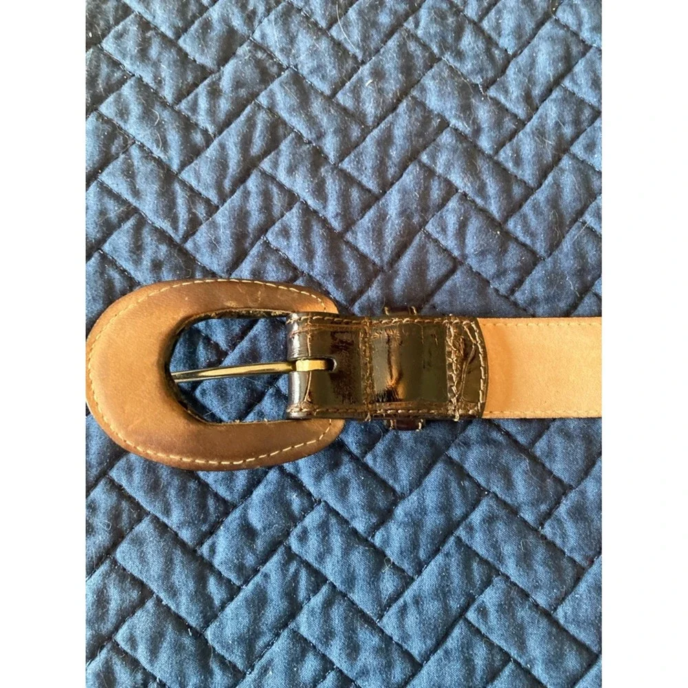 Womens Genuine Brown Alligator Belt Size Medium‎ Classic Timeless Leather